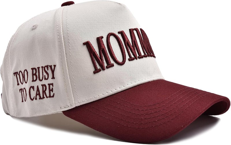 Abdkw Mommin Trucker Hat | Vintage Two-Tone Women's Baseball Cap,with Mommin Embroidery Ponytail Fit,Outdoor and Daily Use - Image 2